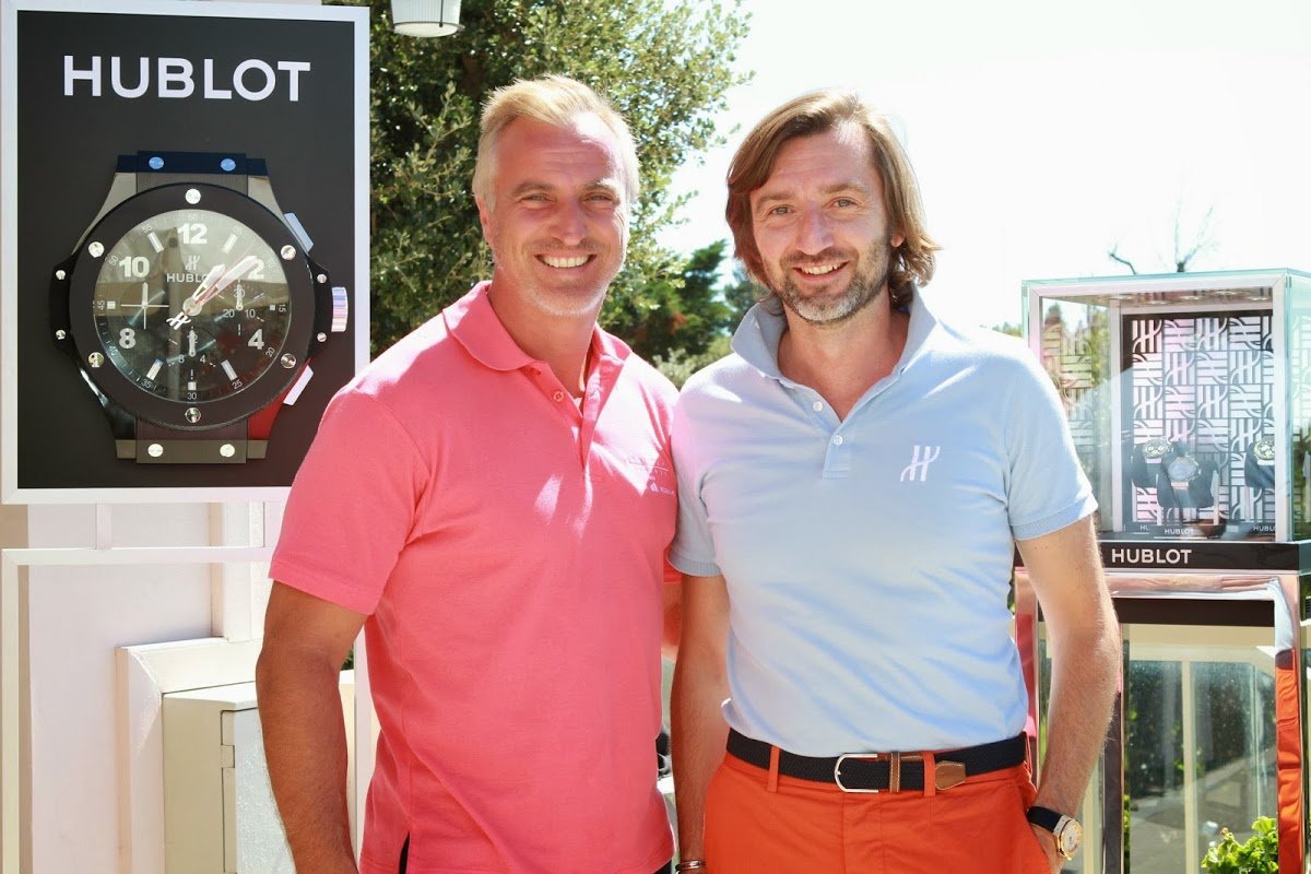 Benoit Lecigne (right), at a Hublot event with former soccer player David Ginola.