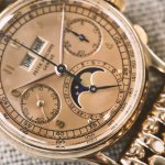 Patek Philippe Ref 1518 Watch pink gold Phillips Auction One Close Up