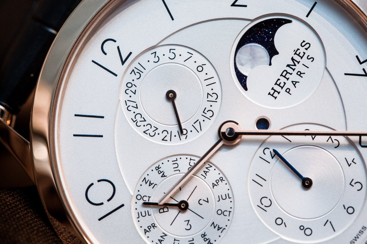 Hèrmes Slim D’Hèrmes Perpetual Calendar Watch Baselworld 2015 dial