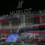 Hublot Fluorescent Fusion Exhibition Windows at Harrods 2015