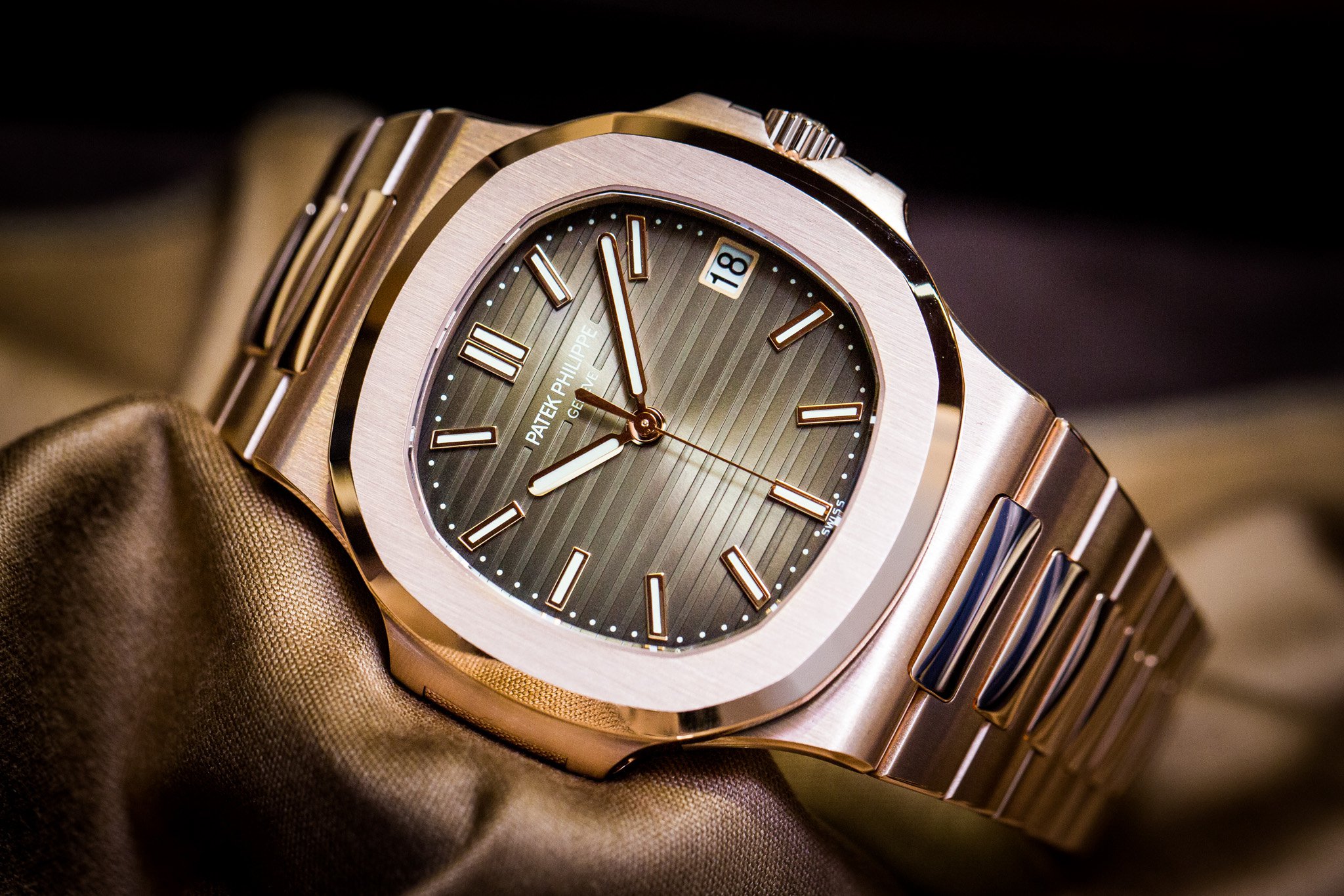 Patek Philippe Nautilus Rose Gold Chocolate Dial Watch 2015