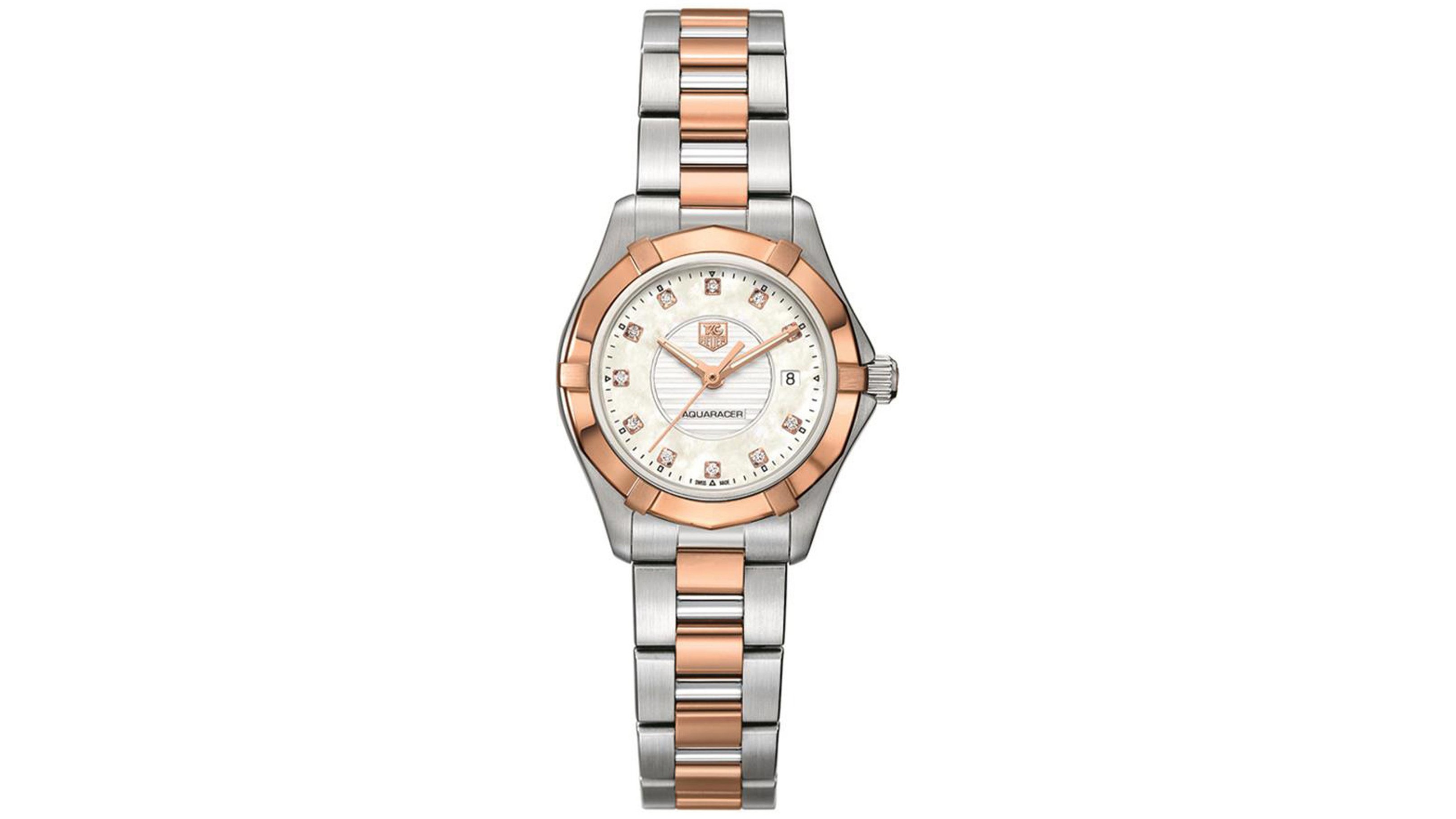 TAG Heuer Aquaracer 18K Rose Gold with Steel and Diamond Dial