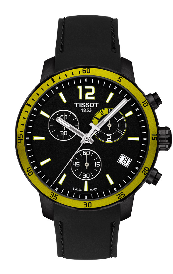 Tissot Quickster Football with black PVD case - yellow