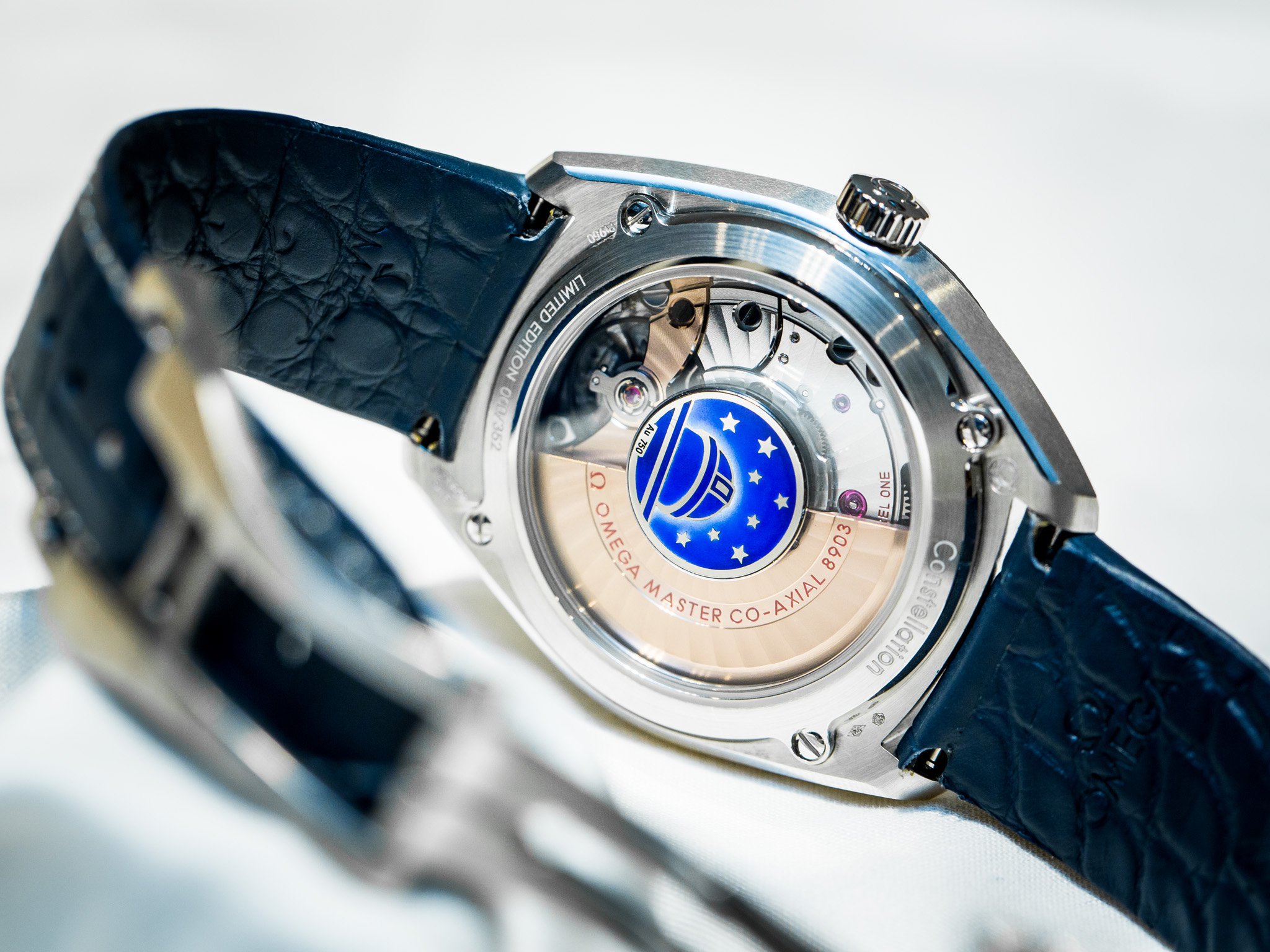 Omega Globemaster 2015 Blue Watch Baselworld Back