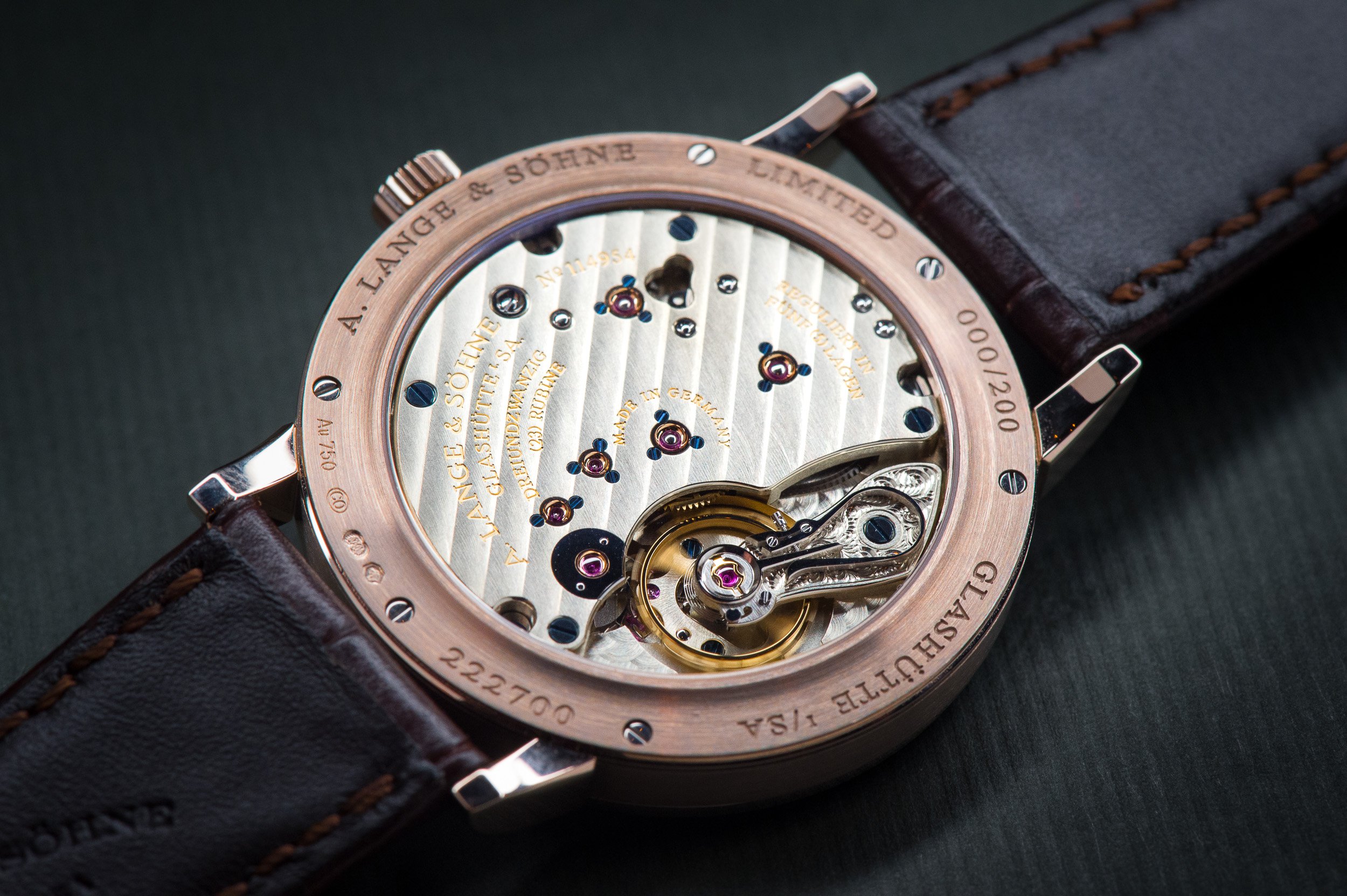 A. Lange & Söhne 1815 Anniversary Of F.A. Lange In Honey Gold Watches & Wonders 2015 Back
