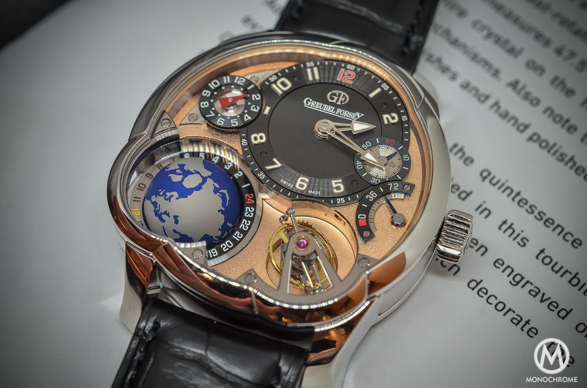 Greubel Forsey GMT Rose gold 5N movement Platinum case - dial and tourbillon