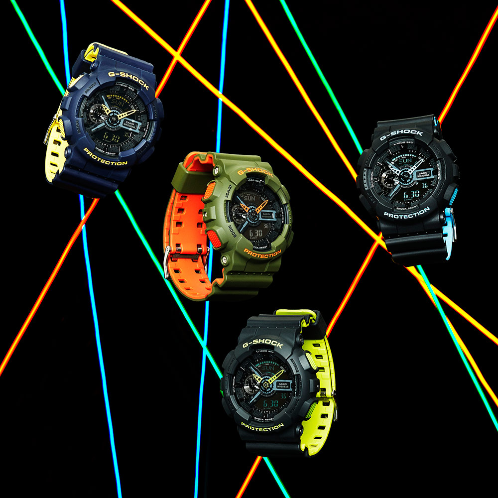 Casio G-Shock GA110LN Layered Neon Color Watches Watch Releases 