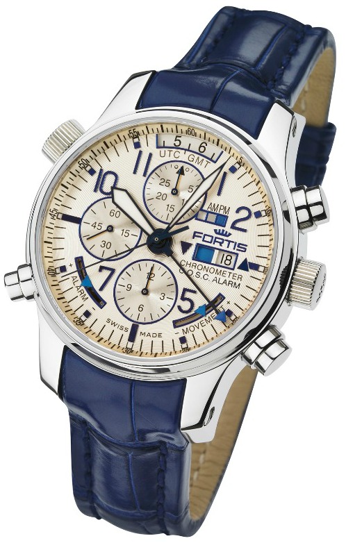 Fortis F-43 Flieger Limited Edition Chronograph Alarm GMT Chronometer C.O.S.C. Dual Power Reserve Watch Watch Releases 