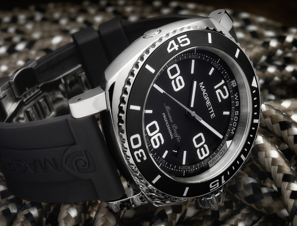 Magrette Moana Pacific Professional Black Watch Watch Releases 