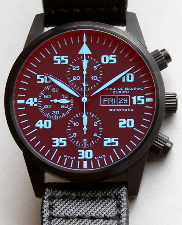 Maurice de Mauriac Chronograph Modern Tactical Vision Watch Review Wrist Time Reviews 