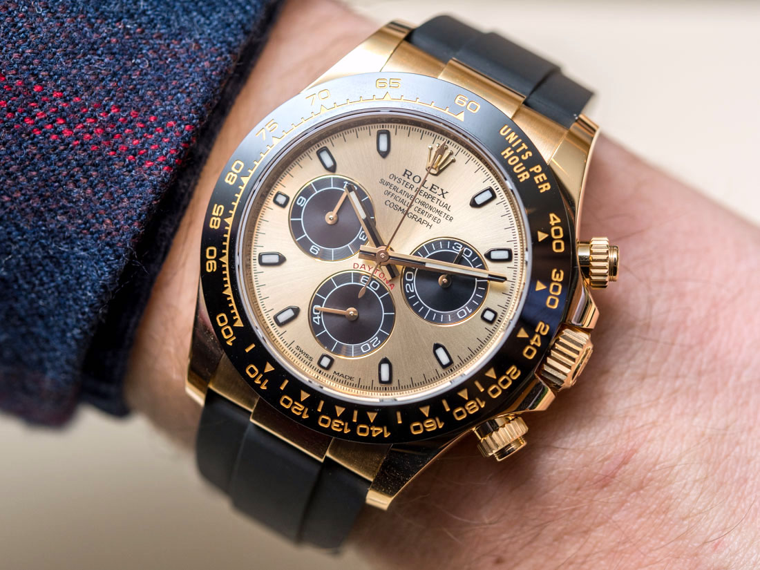Rolex Cosmograph Daytona Watches In Gold With Oysterflex Rubber Strap & Ceramic Bezel Hands-On Hands-On 
