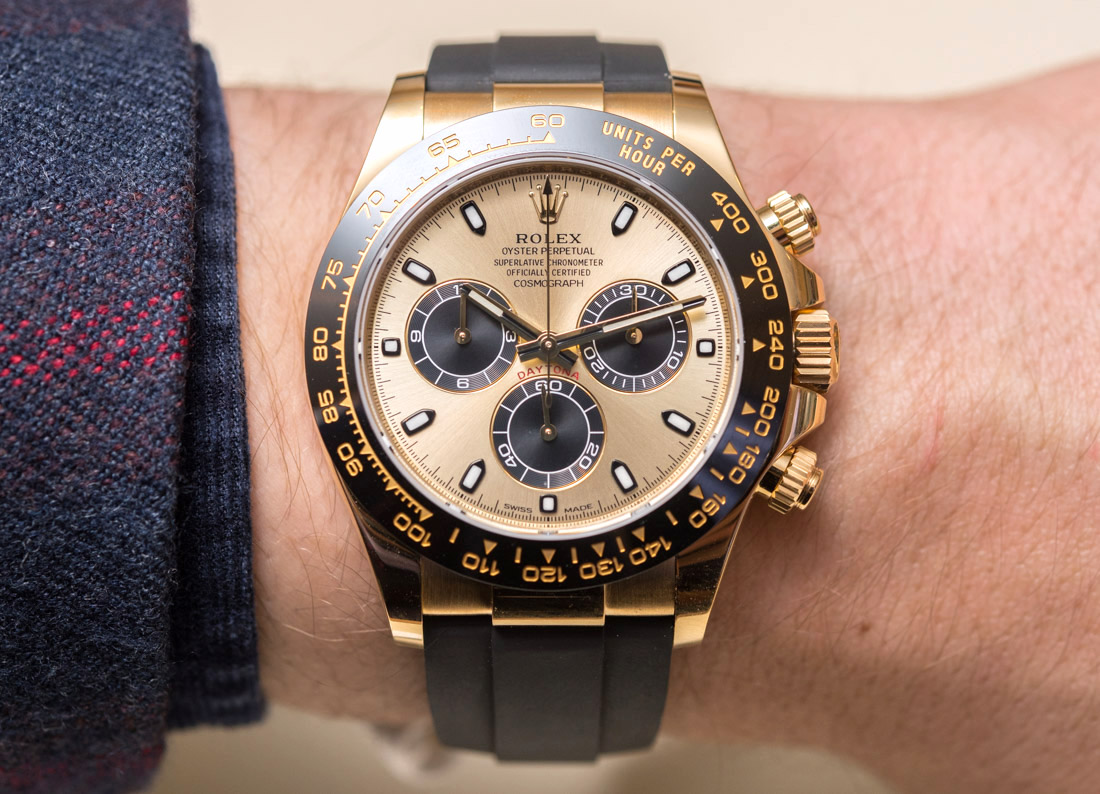 Rolex Cosmograph Daytona Watches In Gold With Oysterflex Rubber Strap & Ceramic Bezel Hands-On Hands-On 
