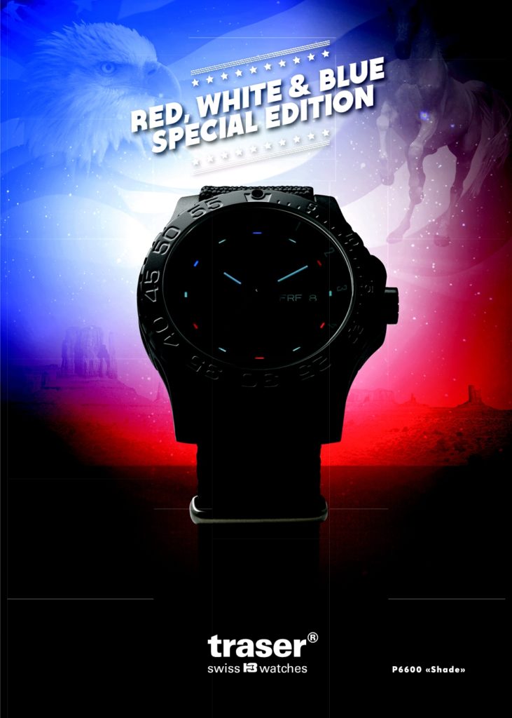 Traser P6600 Shade 'Red, White, & Blue' Special Edition Tactical Watch Watch Releases 