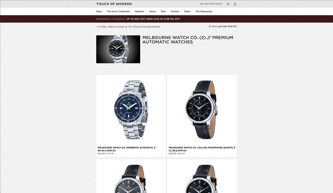 Buying Melbourne Watch Company Watches On Touch Of Modern Sales & Auctions 