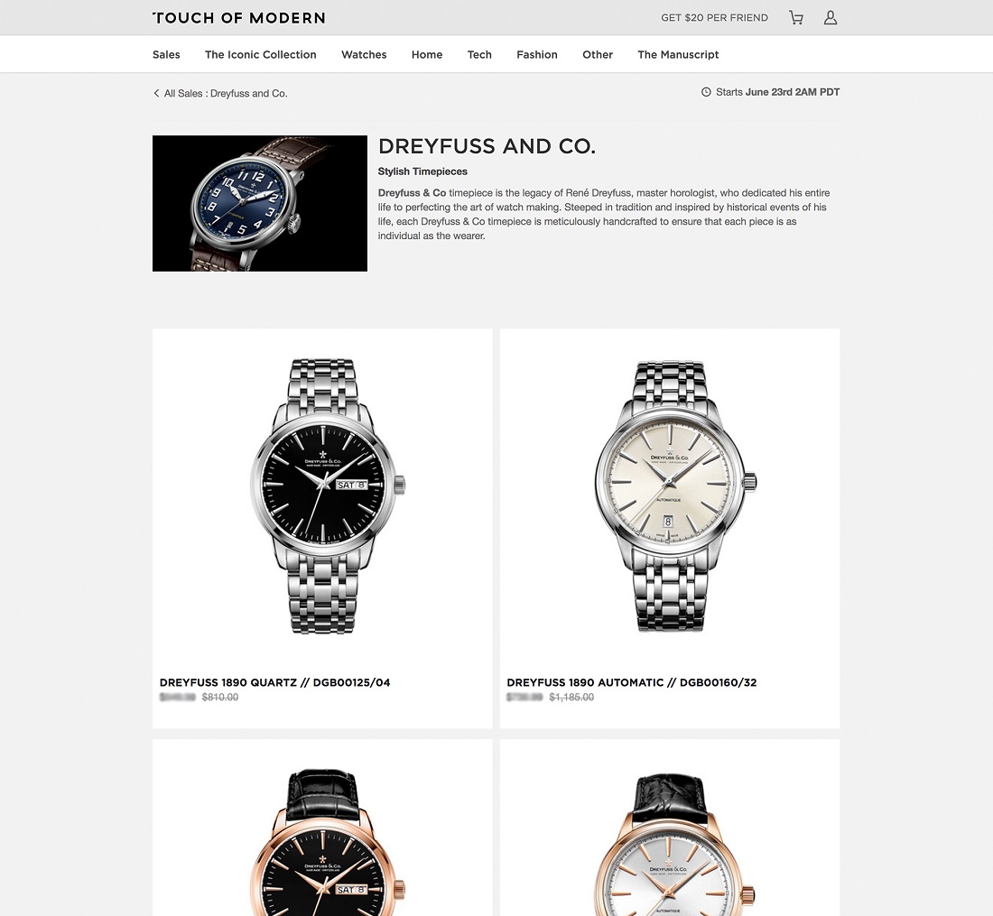 Dreyfuss & Co. Watches Now Available At Touch Of Modern Sales & Auctions 