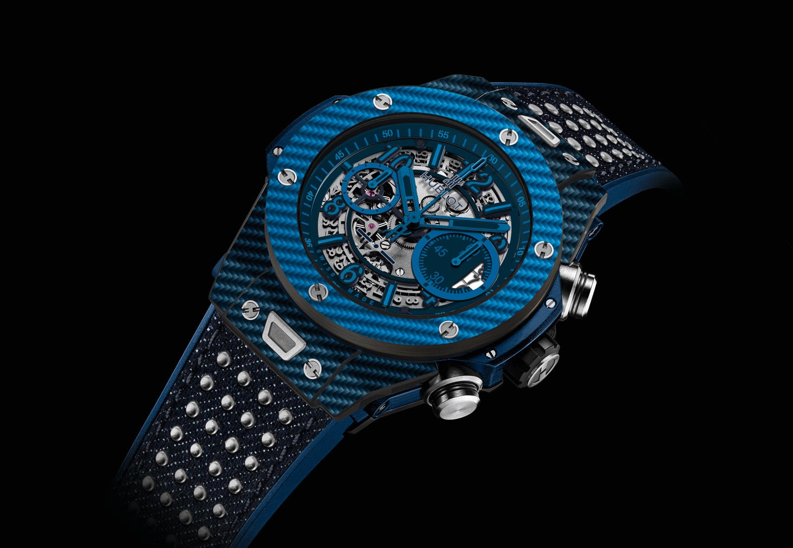 Hublot new watch with blue color-Big Bang Italia Independent