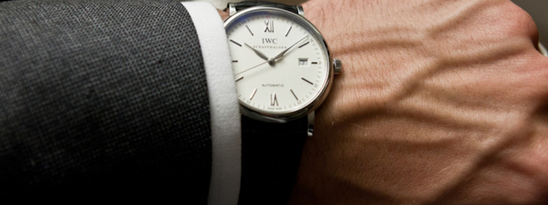 Silver dial with black strap IWC IW356501