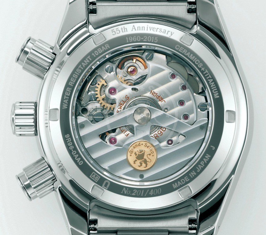 Grand Seiko 55th Anniversary Spring Drive Chronograph Limited Edition watch caseback
