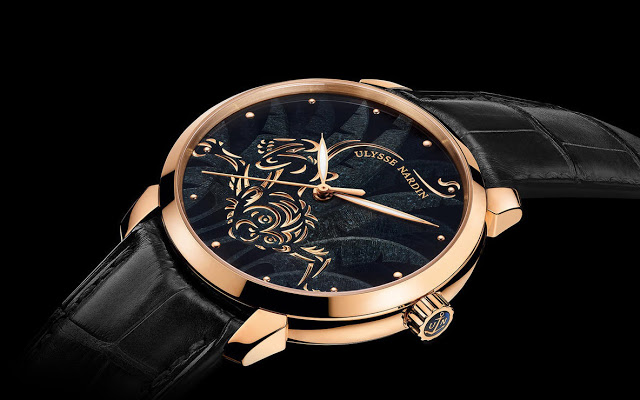 Side of UN Classico “Year of the Monkey” rose gold watch