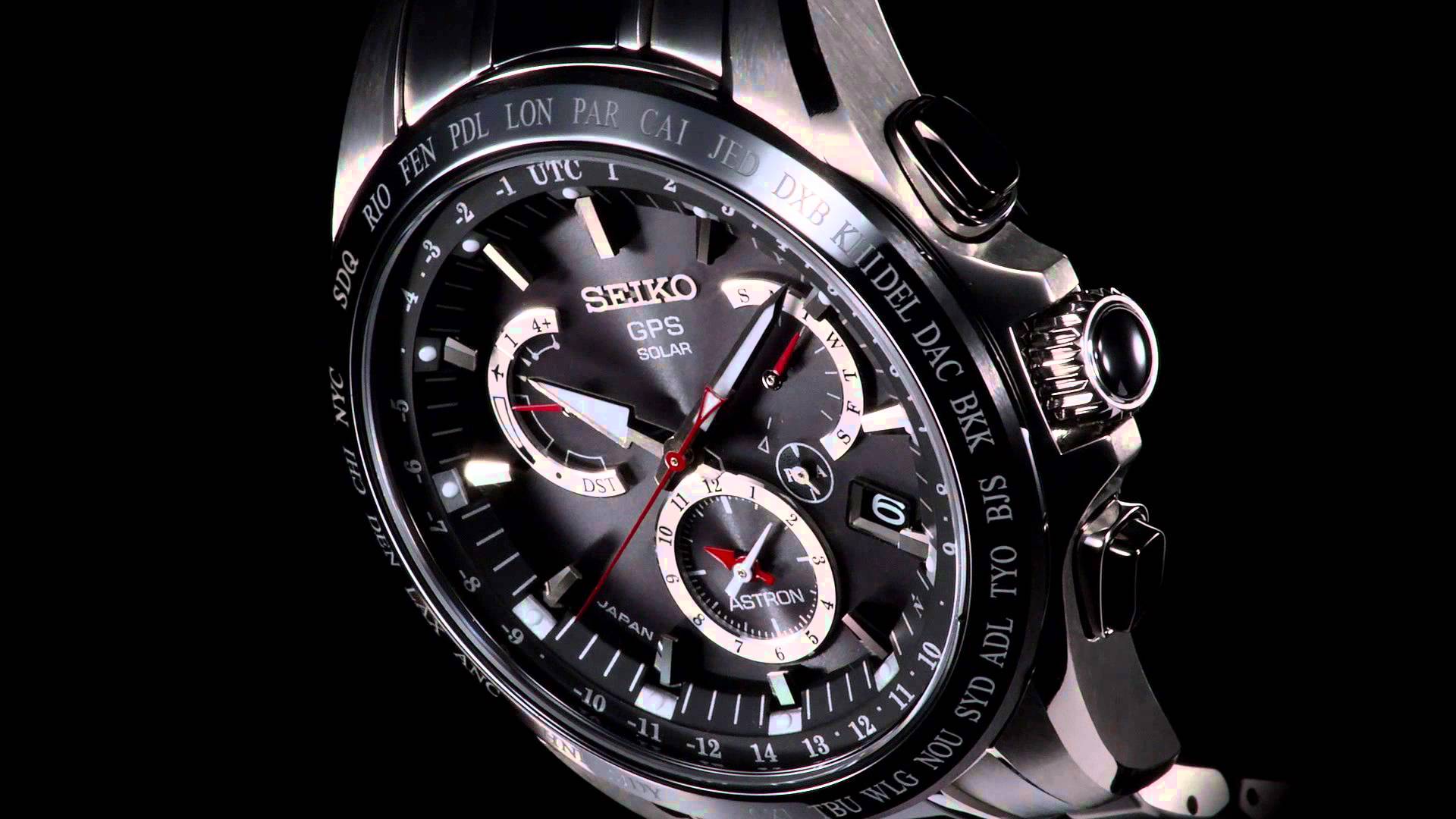 Side of Seiko Astron GPS Solar Dual Time Watch