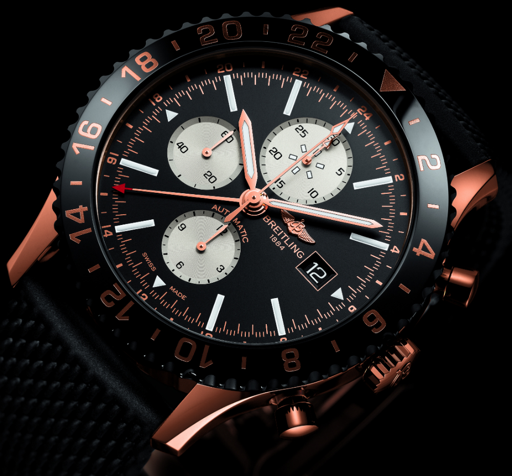 Side of Breitling Chronoliner red gold special edition 02