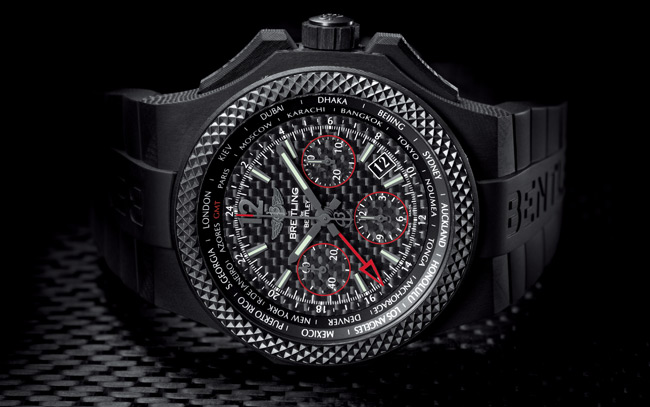 Side of Bentley GMT B04 S Carbon watch