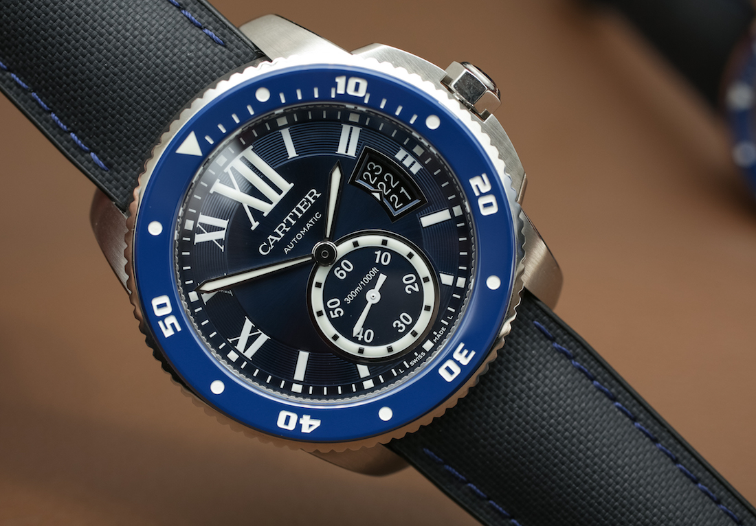 calibre de cartier diver blue watch 42mm