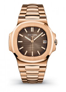 Front of Patek Philippe Nautilus Ref 5711/1R-001 rose gold watch