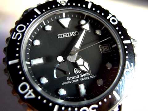 Side of Seiko Drive Diver stainless steel SBGA029 watch