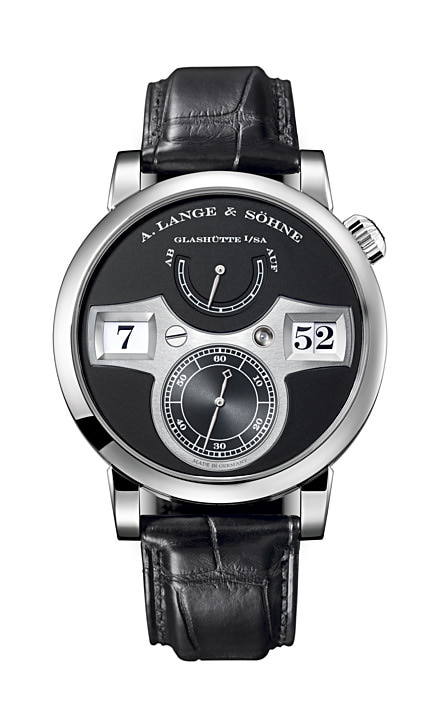 Front of Lange-Lange-Zeitwerk-Weissgold-White-goldA. Lange & Söhne’s mechanical digital watch-Lange Zeitwerk